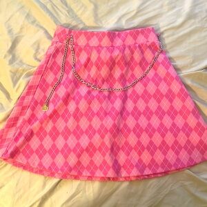 Madden NYC pink mini skirt with detachable chain